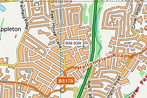 WA8 6QW map - OS VectorMap District (Ordnance Survey)