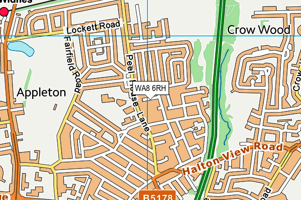 WA8 6RH map - OS VectorMap District (Ordnance Survey)