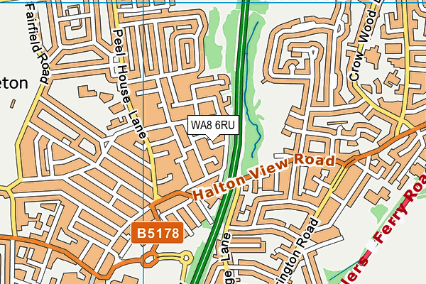 WA8 6RU map - OS VectorMap District (Ordnance Survey)