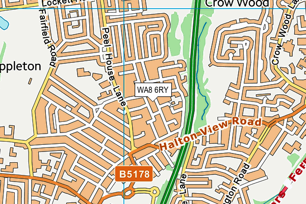 WA8 6RY map - OS VectorMap District (Ordnance Survey)