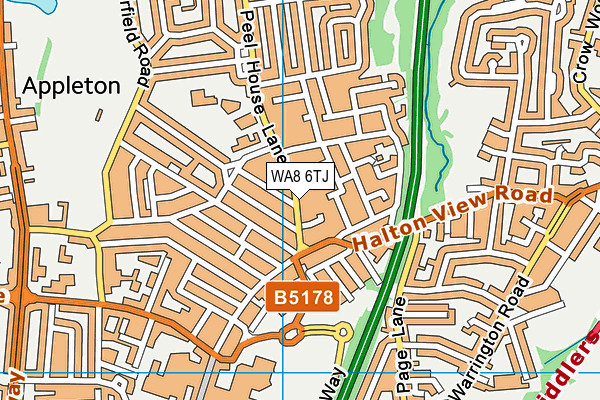 WA8 6TJ map - OS VectorMap District (Ordnance Survey)