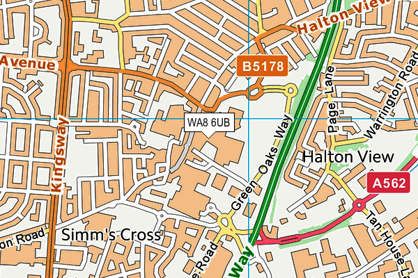 WA8 6UB map - OS VectorMap District (Ordnance Survey)