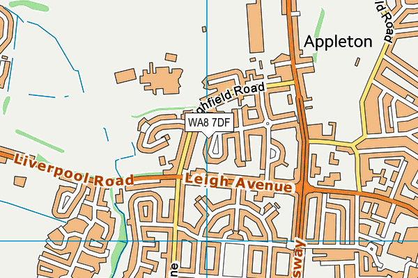 WA8 7DF map - OS VectorMap District (Ordnance Survey)