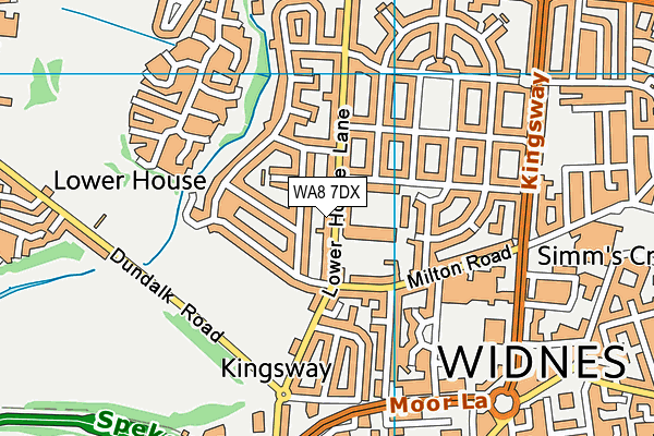WA8 7DX map - OS VectorMap District (Ordnance Survey)