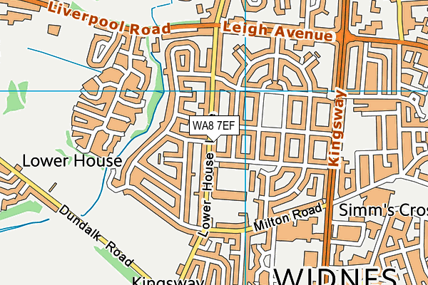 WA8 7EF map - OS VectorMap District (Ordnance Survey)