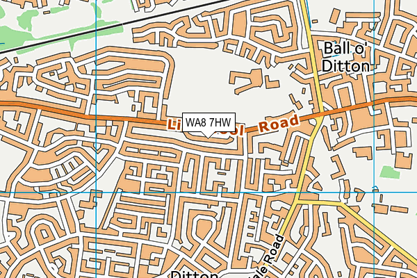 WA8 7HW map - OS VectorMap District (Ordnance Survey)
