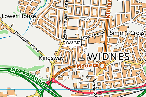 WA8 7JZ map - OS VectorMap District (Ordnance Survey)