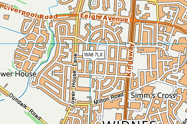 WA8 7LX map - OS VectorMap District (Ordnance Survey)