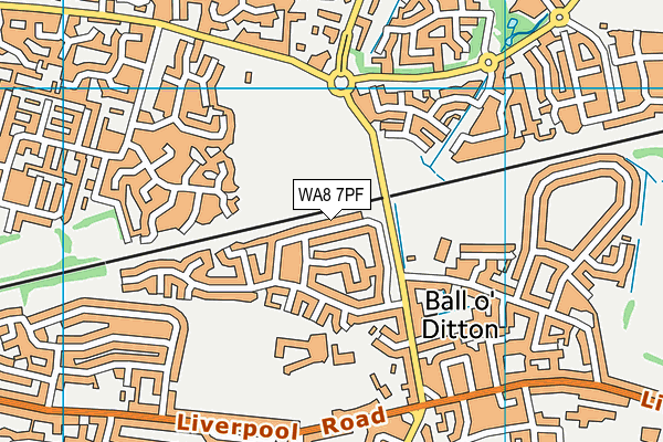 WA8 7PF map - OS VectorMap District (Ordnance Survey)