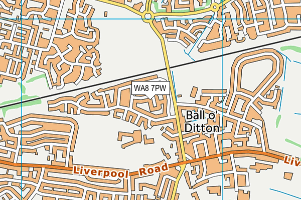 WA8 7PW map - OS VectorMap District (Ordnance Survey)