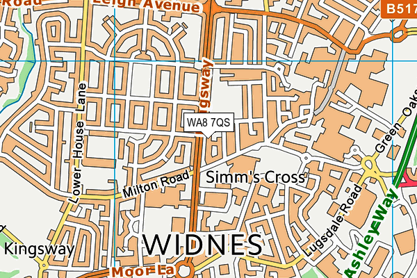 WA8 7QS map - OS VectorMap District (Ordnance Survey)