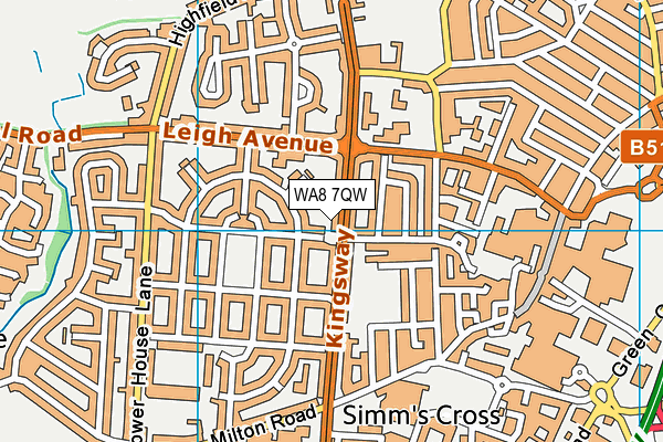 WA8 7QW map - OS VectorMap District (Ordnance Survey)