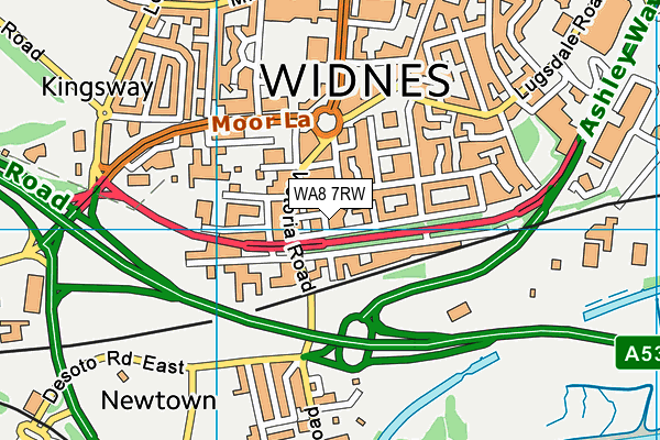 WA8 7RW map - OS VectorMap District (Ordnance Survey)