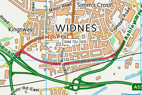 WA8 7SJ map - OS VectorMap District (Ordnance Survey)
