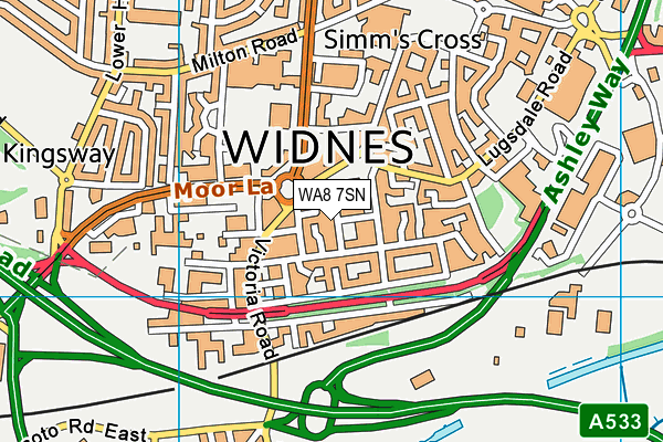 WA8 7SN map - OS VectorMap District (Ordnance Survey)