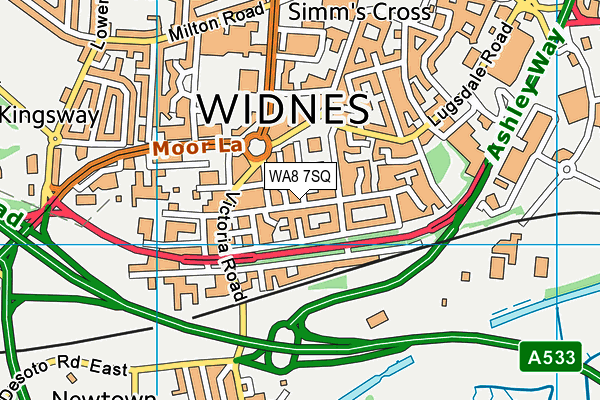 WA8 7SQ map - OS VectorMap District (Ordnance Survey)