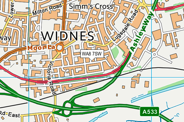 WA8 7SW map - OS VectorMap District (Ordnance Survey)