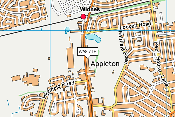 WA8 7TE map - OS VectorMap District (Ordnance Survey)