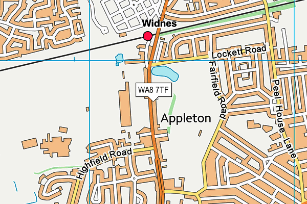WA8 7TF map - OS VectorMap District (Ordnance Survey)