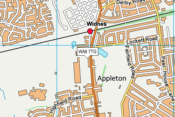 WA8 7TG map - OS VectorMap District (Ordnance Survey)