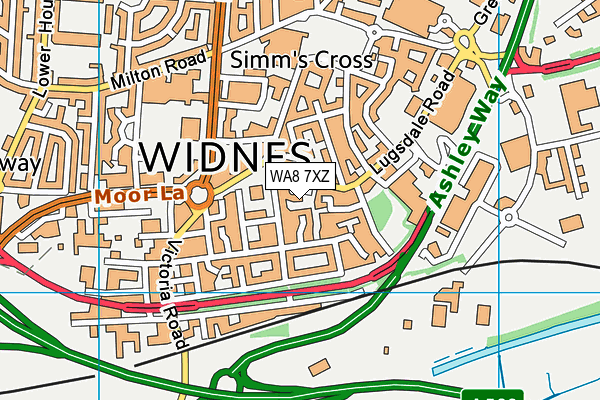 WA8 7XZ map - OS VectorMap District (Ordnance Survey)