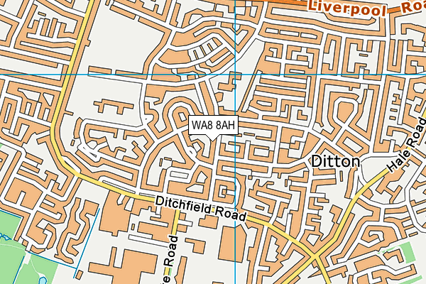 WA8 8AH map - OS VectorMap District (Ordnance Survey)