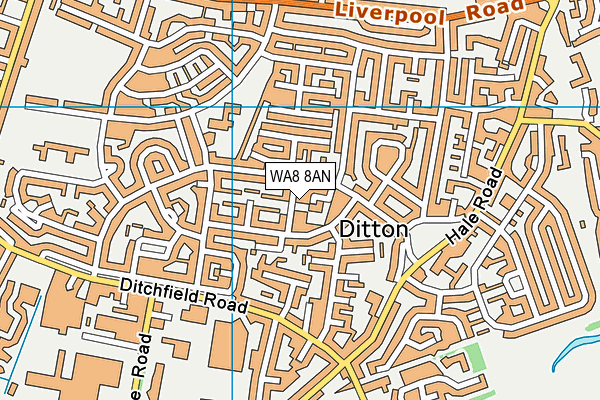 WA8 8AN map - OS VectorMap District (Ordnance Survey)
