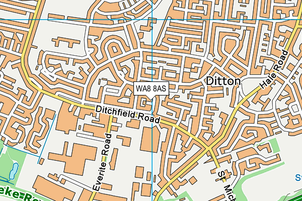 WA8 8AS map - OS VectorMap District (Ordnance Survey)