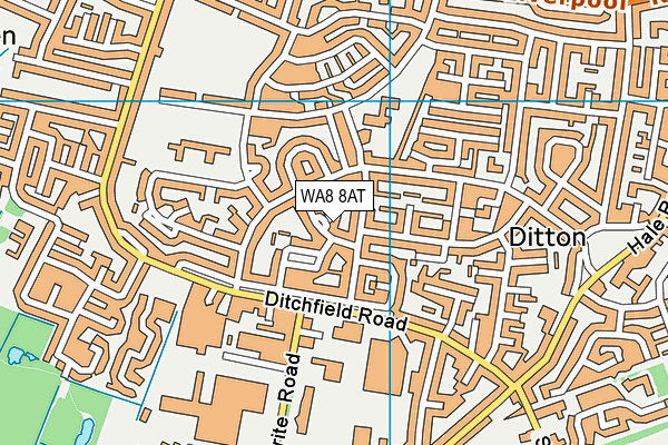 WA8 8AT map - OS VectorMap District (Ordnance Survey)