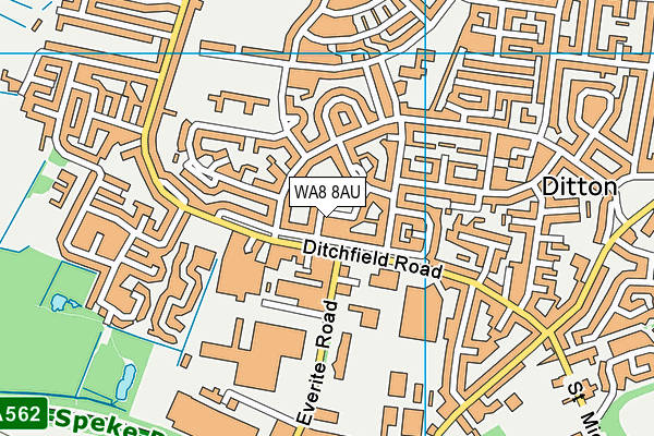 WA8 8AU map - OS VectorMap District (Ordnance Survey)