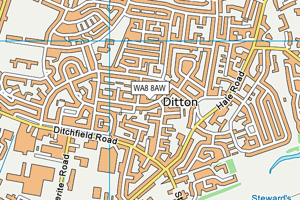 WA8 8AW map - OS VectorMap District (Ordnance Survey)