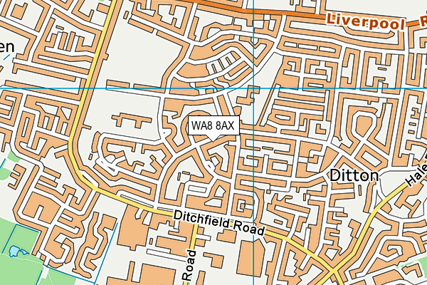 WA8 8AX map - OS VectorMap District (Ordnance Survey)