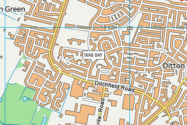 WA8 8AY map - OS VectorMap District (Ordnance Survey)