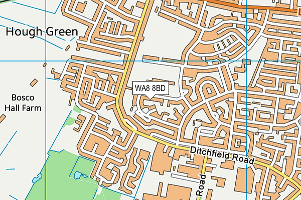 WA8 8BD map - OS VectorMap District (Ordnance Survey)