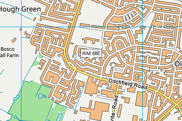 WA8 8BE map - OS VectorMap District (Ordnance Survey)