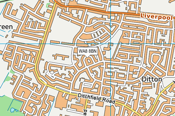 WA8 8BN map - OS VectorMap District (Ordnance Survey)