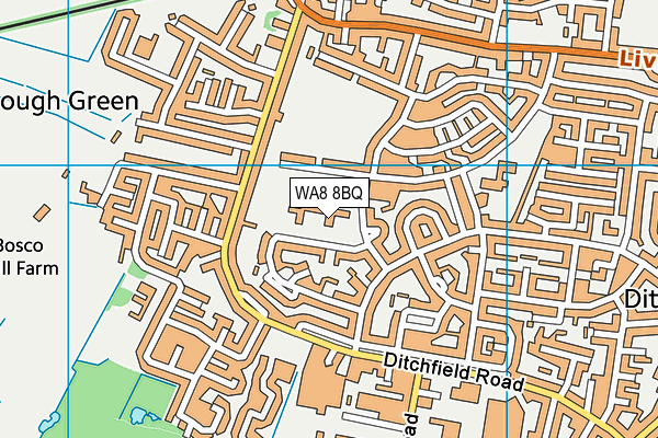 WA8 8BQ map - OS VectorMap District (Ordnance Survey)