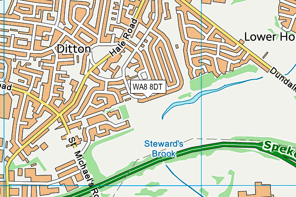 WA8 8DT map - OS VectorMap District (Ordnance Survey)