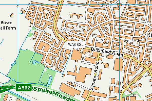 WA8 8GL map - OS VectorMap District (Ordnance Survey)