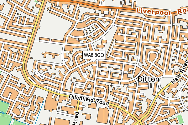 WA8 8GQ map - OS VectorMap District (Ordnance Survey)