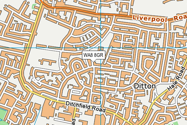 WA8 8GR map - OS VectorMap District (Ordnance Survey)