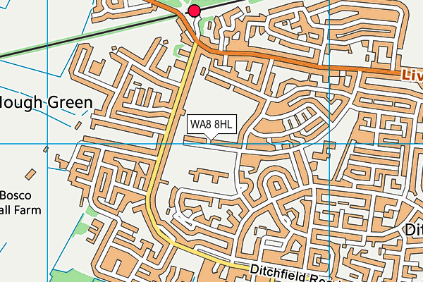 Hough Green Park map (WA8 8HL) - OS VectorMap District (Ordnance Survey)