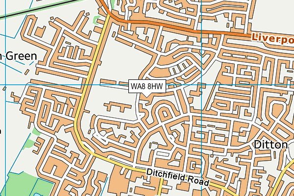 WA8 8HW map - OS VectorMap District (Ordnance Survey)