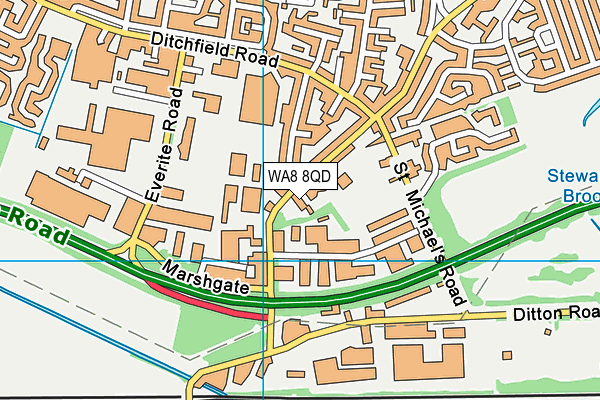 WA8 8QD map - OS VectorMap District (Ordnance Survey)