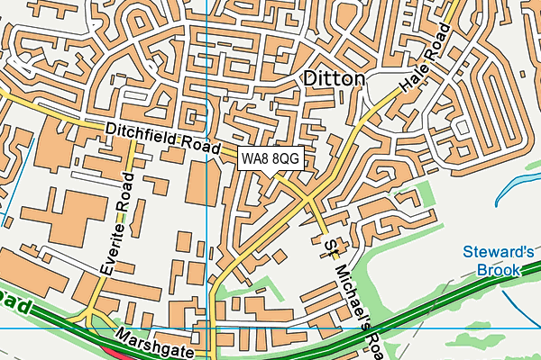 WA8 8QG map - OS VectorMap District (Ordnance Survey)
