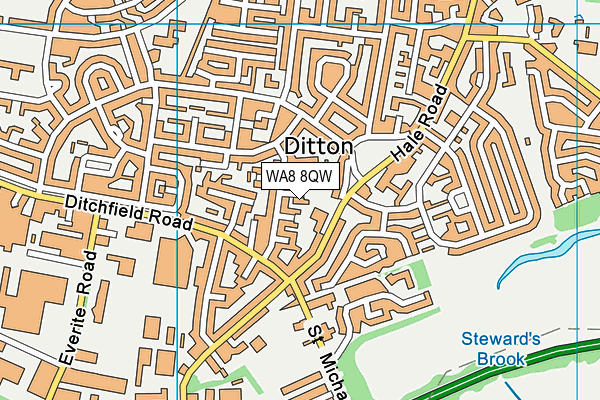 WA8 8QW map - OS VectorMap District (Ordnance Survey)