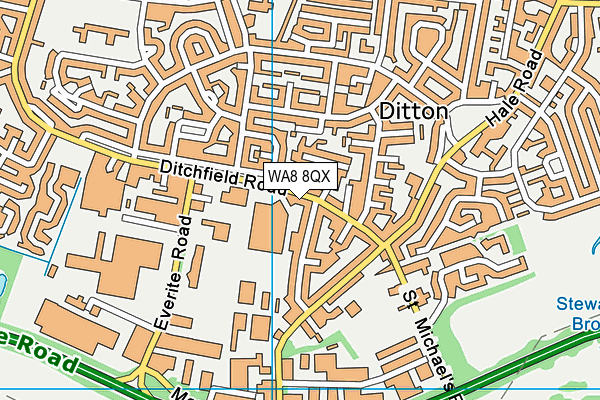 WA8 8QX map - OS VectorMap District (Ordnance Survey)