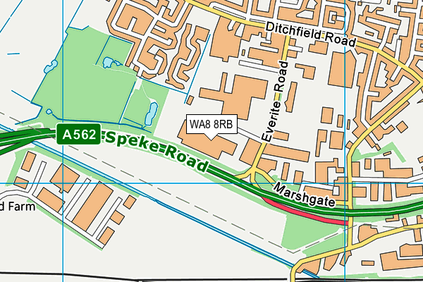 WA8 8RB map - OS VectorMap District (Ordnance Survey)