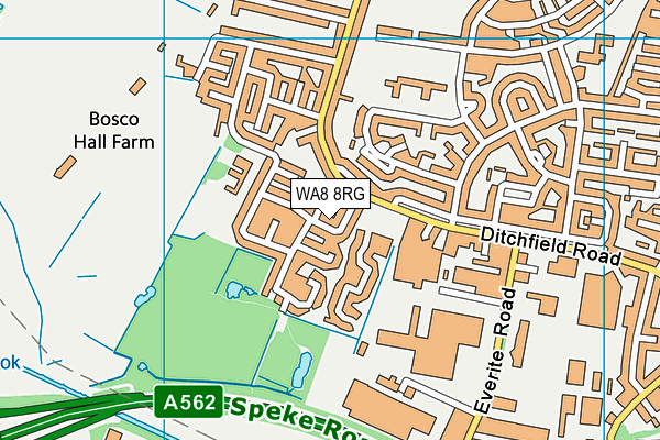 WA8 8RG map - OS VectorMap District (Ordnance Survey)