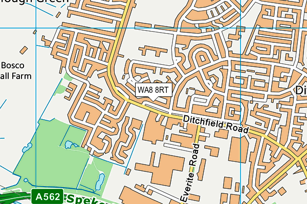 WA8 8RT map - OS VectorMap District (Ordnance Survey)